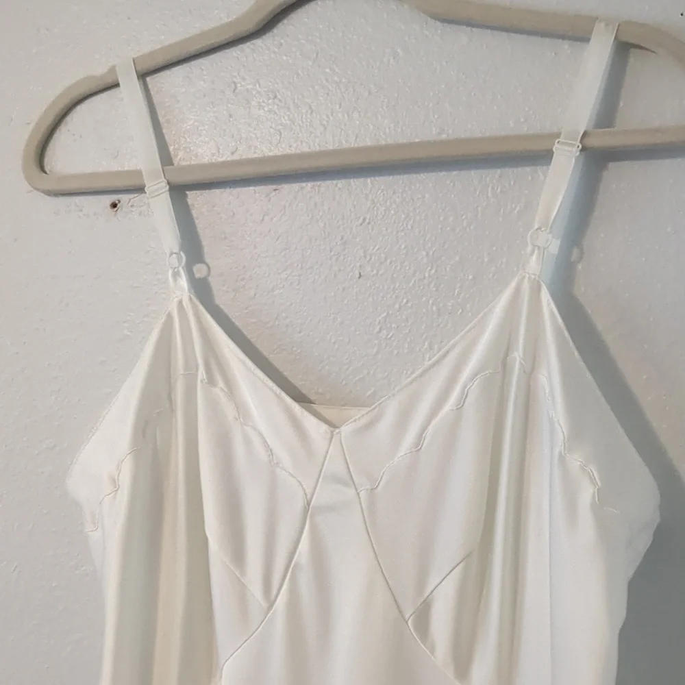Vintage Sears Catalog Scallop Shell Ivory Bias Cut Slip Dress 38